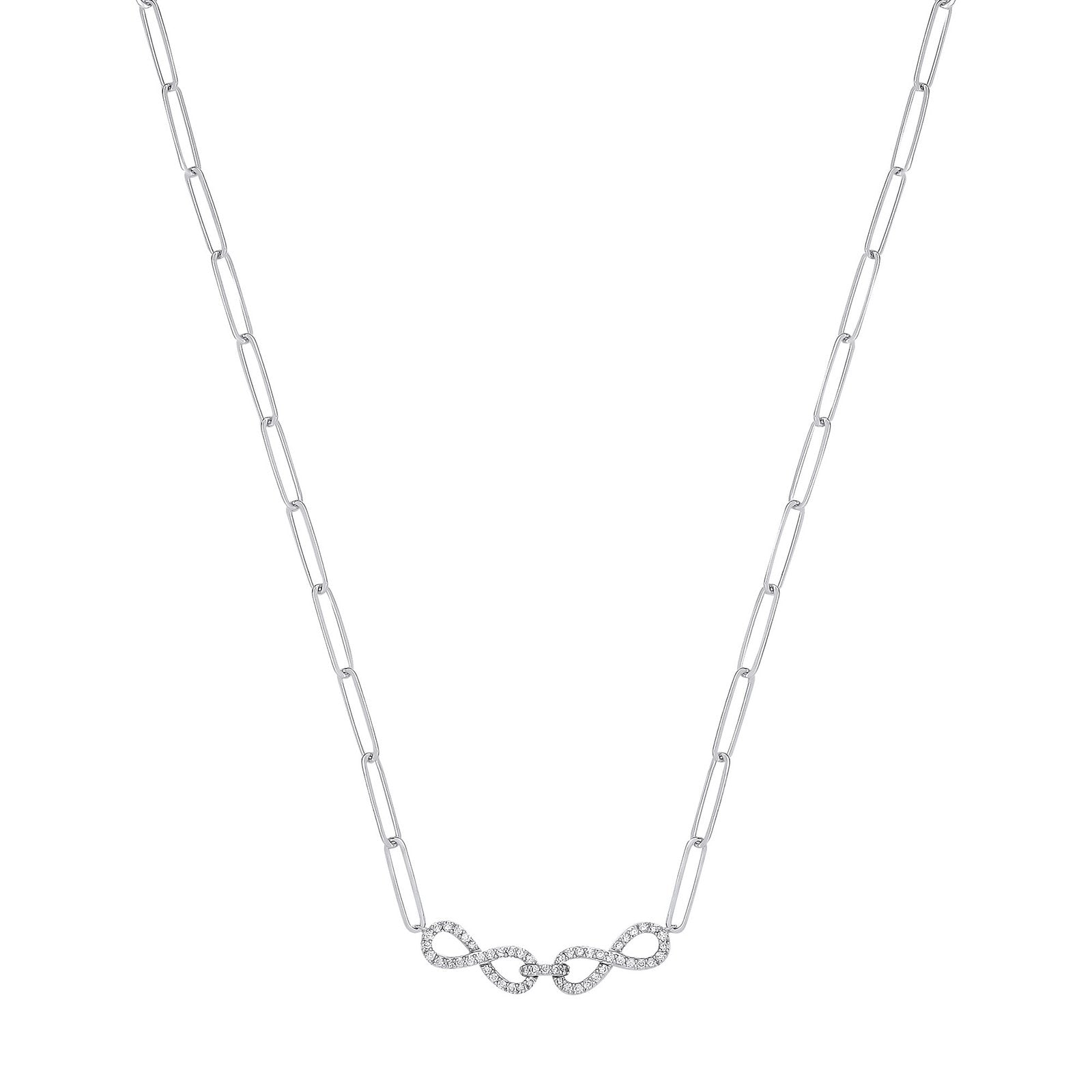 9ct White Gold 0.24ctw (Chain 17") - Fine Necklace - Certified Authentic - Swiss Made – Luxury Jewellery by Imperial T